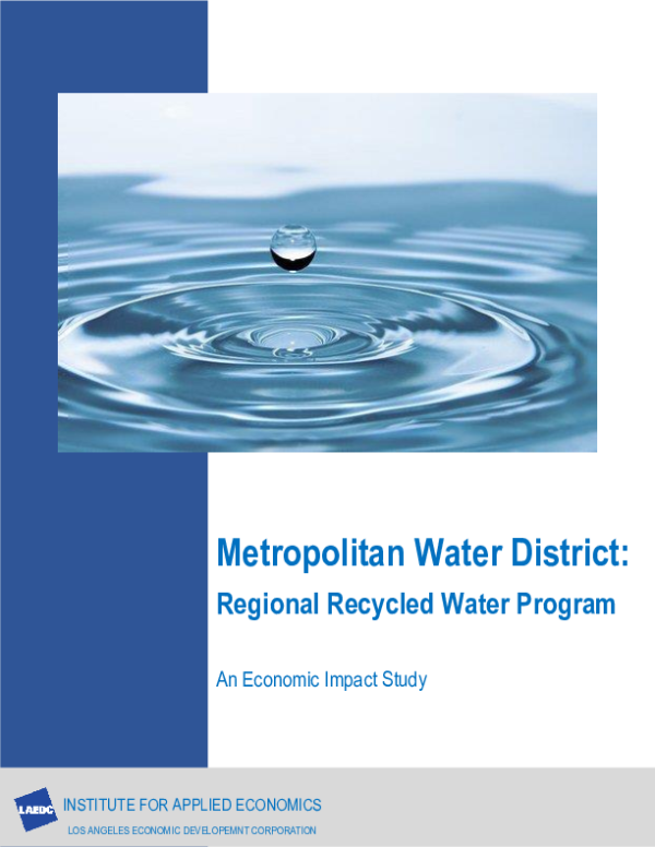 Metropolitan Water District: Regional Recycled Water Program, An Economic Impact Study