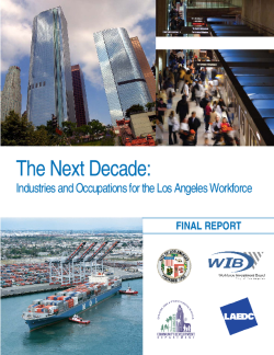 The Next Decade: Industries and Occupations for the Los Angeles Workforce