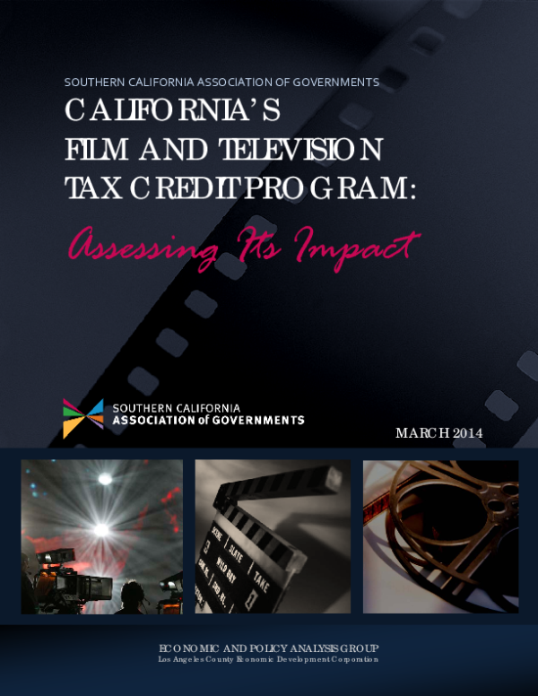 California Film and Television Tax Credit Program: An Economic Impact Study (2014)