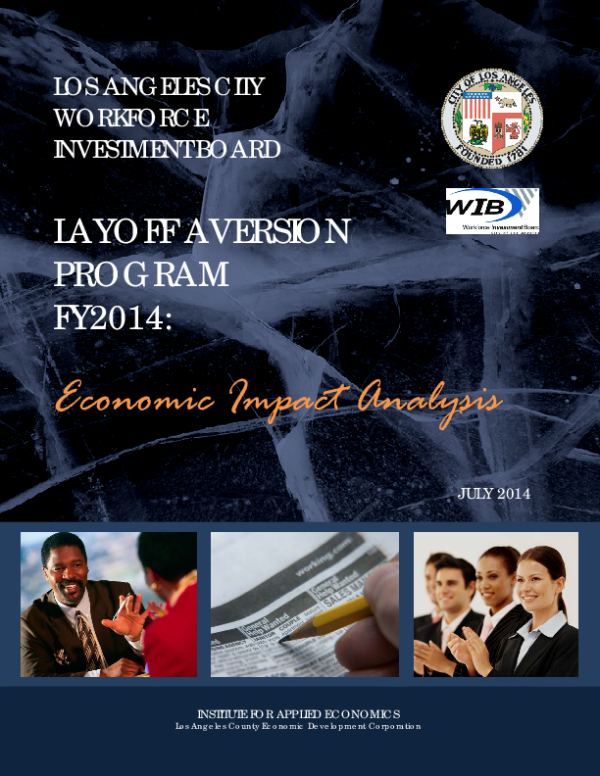 Los Angeles City Workforce Investment Board: Layoff Aversion Program FY 2014