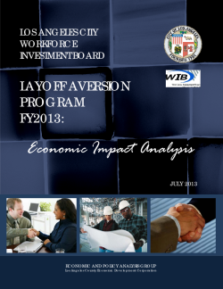 Los Angeles City Workforce Investment Board: Layoff Aversion Program FY 2013