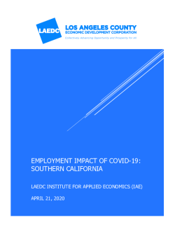 Coronavirus impact on Southern California economy - Estimates of possible unemployment levels