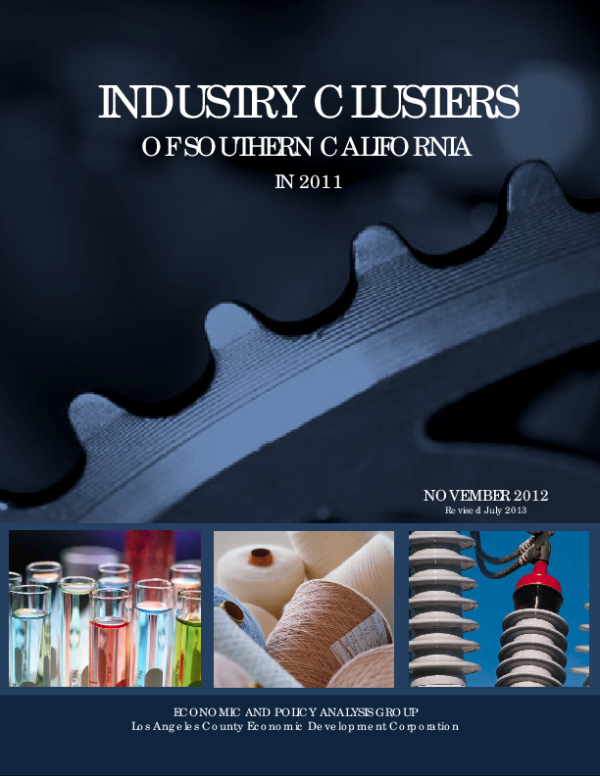 Industry Clusters of Southern California in 2011