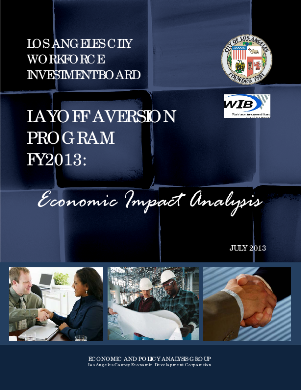 Los Angeles City Workforce Investment Board: Layoff Aversion Program FY 2013