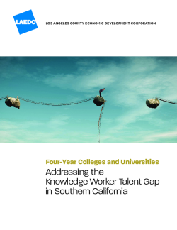 Four Year Colleges and Universities: Addressing the Knowledge Worker Talent Gap in Southern California