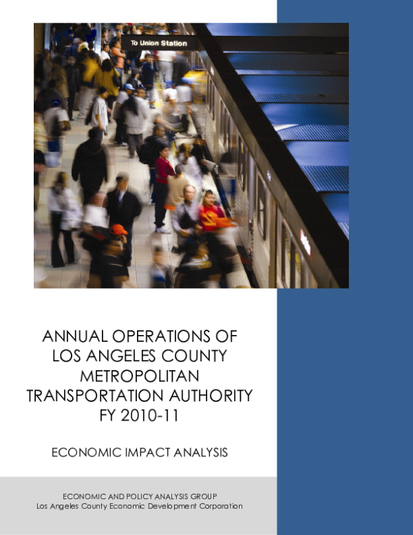 Annual Operations Of Los Angeles County Metropolitan Transportation Authority Fy 2010-11
